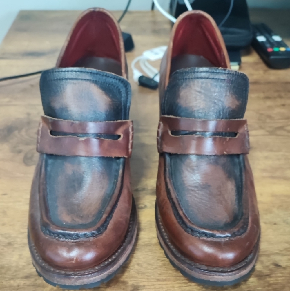 Freebird by Steven Bristol Brown Leather Loafers Size 10